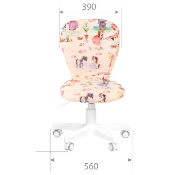 Кресло CH-KIDS 105, ткань TW, голубой, пластик белый-3